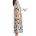 Retro Floral Print Two Pockets Loose Casual Dress For Women