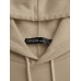 Women Solid Color Thick Sweatshirt Loose Side Pockets Side Fork Calf Length Midi Dresses
