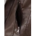 Women Faux PU Leather Solid Color Motorcycle Jacket