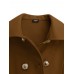 Women Pocket Solid Color Button Lapel Long Sleeve Casual Jackets
